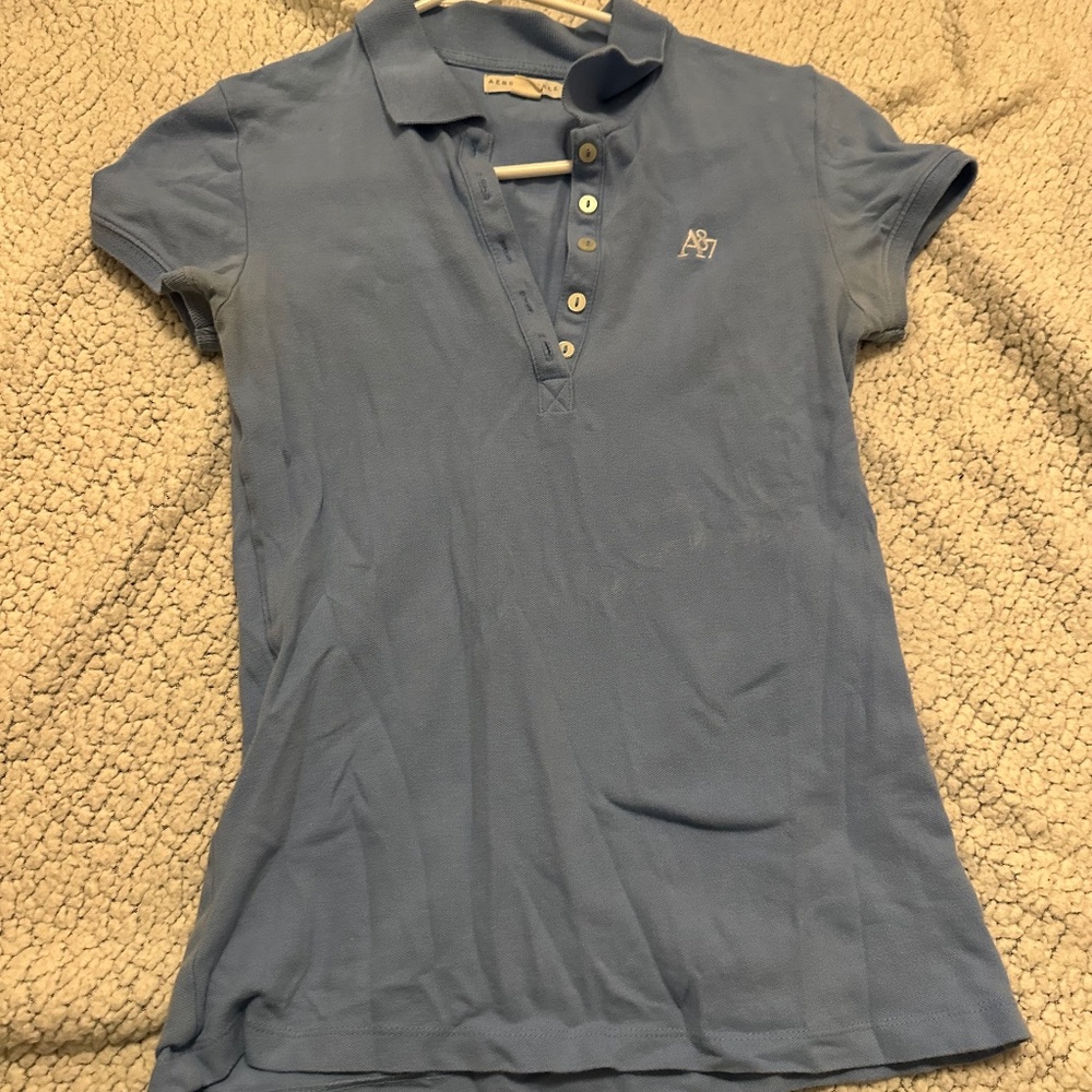 Aeropostale Light Blue Polo Tee